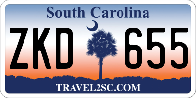 SC license plate ZKD655