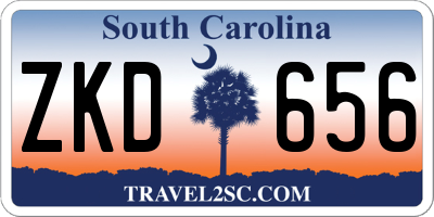 SC license plate ZKD656