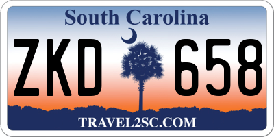 SC license plate ZKD658