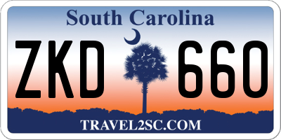 SC license plate ZKD660