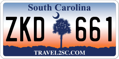 SC license plate ZKD661