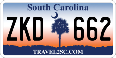 SC license plate ZKD662