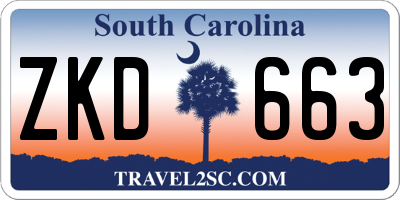 SC license plate ZKD663