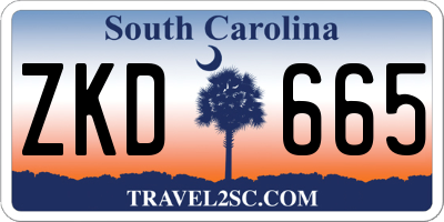 SC license plate ZKD665