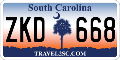 SC license plate ZKD668