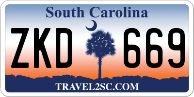 SC license plate ZKD669