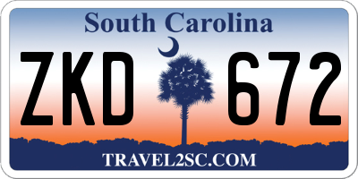 SC license plate ZKD672