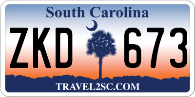 SC license plate ZKD673
