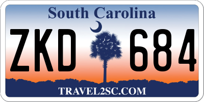 SC license plate ZKD684