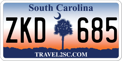 SC license plate ZKD685