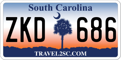 SC license plate ZKD686