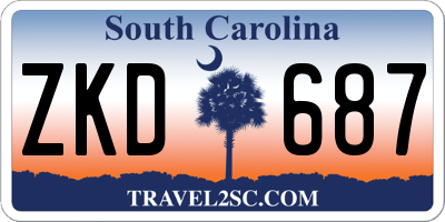 SC license plate ZKD687