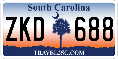 SC license plate ZKD688