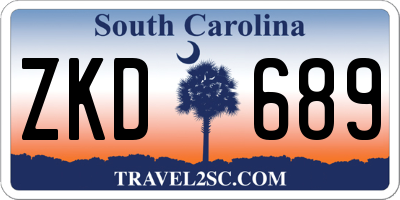 SC license plate ZKD689