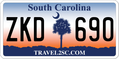 SC license plate ZKD690