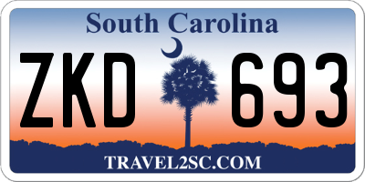 SC license plate ZKD693