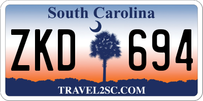SC license plate ZKD694