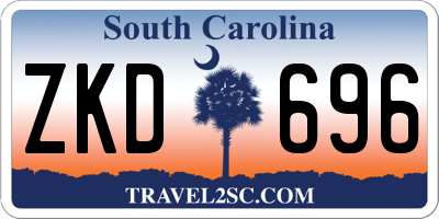SC license plate ZKD696