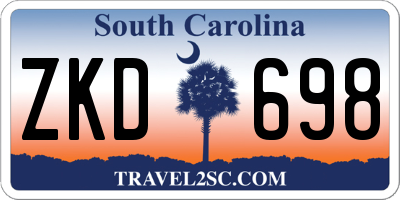 SC license plate ZKD698