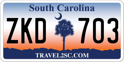 SC license plate ZKD703