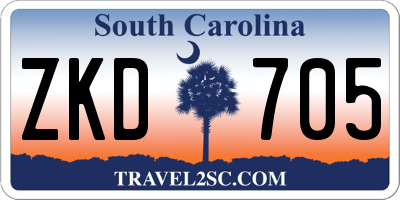 SC license plate ZKD705