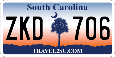 SC license plate ZKD706