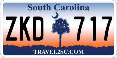 SC license plate ZKD717