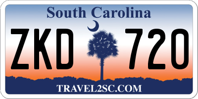 SC license plate ZKD720