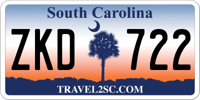 SC license plate ZKD722