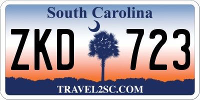 SC license plate ZKD723