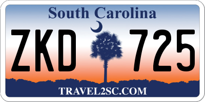 SC license plate ZKD725