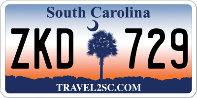 SC license plate ZKD729