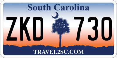 SC license plate ZKD730