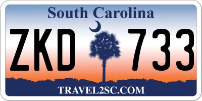 SC license plate ZKD733