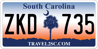 SC license plate ZKD735