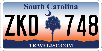 SC license plate ZKD748