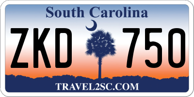 SC license plate ZKD750