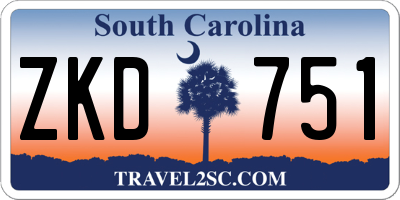 SC license plate ZKD751