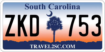 SC license plate ZKD753
