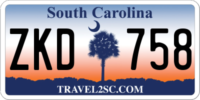 SC license plate ZKD758