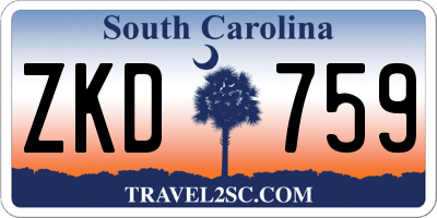 SC license plate ZKD759