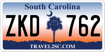 SC license plate ZKD762