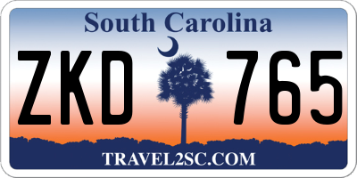SC license plate ZKD765