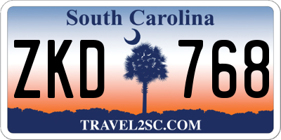 SC license plate ZKD768