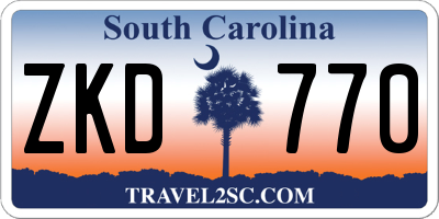 SC license plate ZKD770