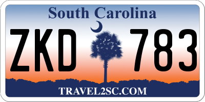 SC license plate ZKD783