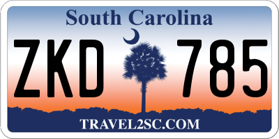 SC license plate ZKD785