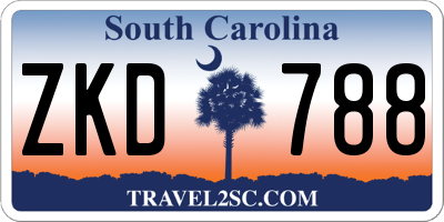SC license plate ZKD788