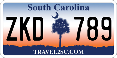 SC license plate ZKD789