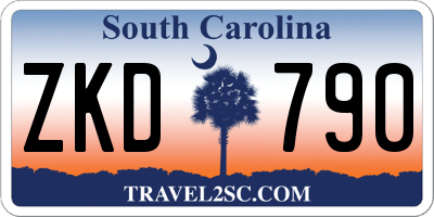 SC license plate ZKD790